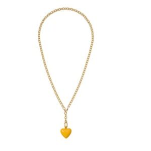 Roxanne Assoulin The Mini Puffy Heart Charm Necklace - Dark Yellow